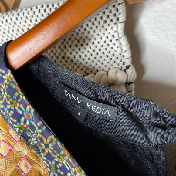 Anthropologie Tanvi Kedia Avizeh Black Motif Patchwork Dress - Picture 11 of 12